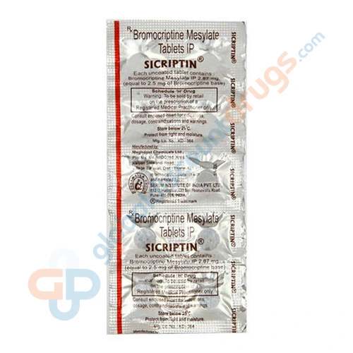 Sicriptin-2.5mg-Tablet-Bromocriptine-2.5mg
