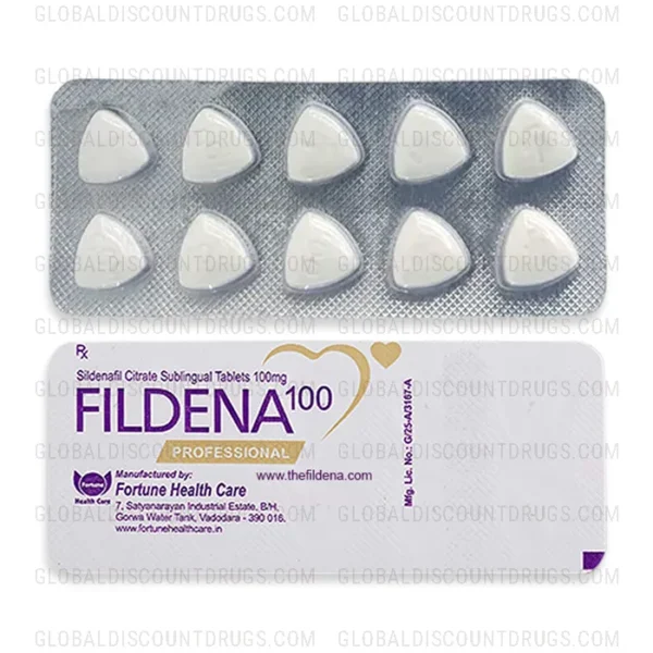 Buy Sildenafil-Citrate-Fildena-Professional-100MG-strip online