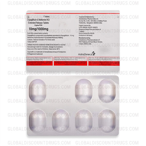 Buy Dapagliflozin-Metformin-10mg-1000mg-strip online