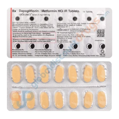 Dapagliflozin-Metformin-5mg-1000mg-tabletOxramet-5mg-1000mg-Tablet