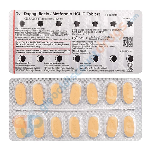 Dapagliflozin-Metformin-5mg-1000mg-tabletOxramet-5mg-1000mg-Tablet