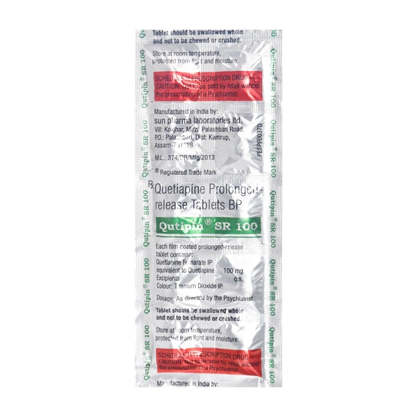 Quetiapine 100mg SR strip