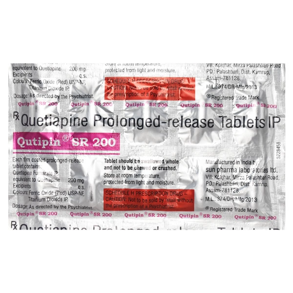 Quetiapine 200mg SR strip