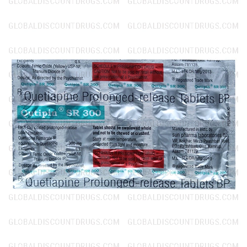 Quetiapine 300mg SR strip