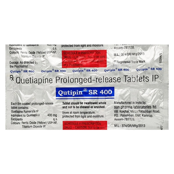 Quetiapine 400mg XR strip