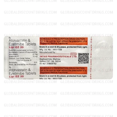 Atorvastatin-Ezetimibe 20mg-10mg ( Lipi EZ 20mg ) tablets