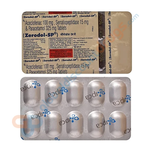 Aceclofenac-Paracetamol-Serratiopeptidase 100mg-325mg-15mg