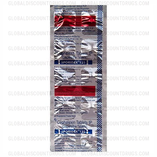Buy Cephalexin 125mg tablets (Sporidex 125 Tablet DT 10’s) online