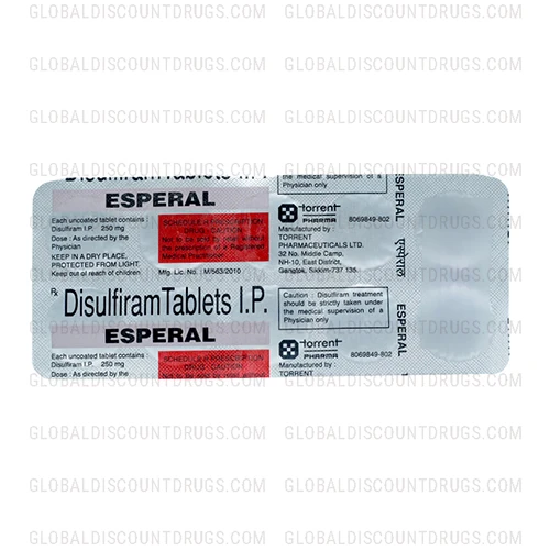 Buy Disulfiram 250mg tablets (Esperal 250mg Tablet 10’s) online
