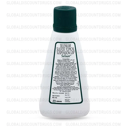 Selenium Sulfide 2.5 60ml (Topical Suspension) back bottles