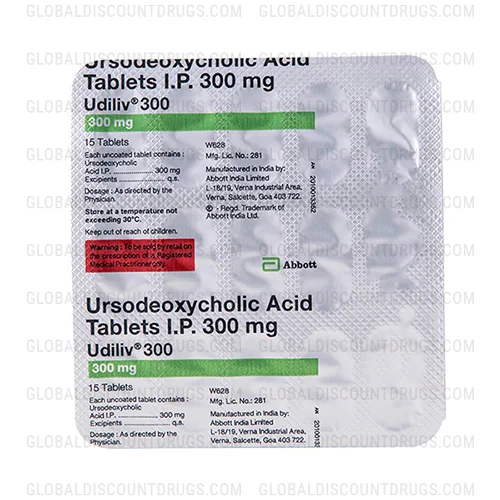 Buy Ursodiol Ursodeoxycholic 300mg strip online