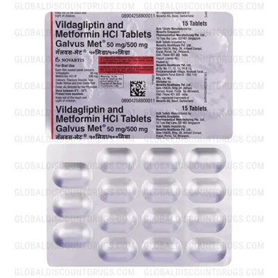 Buy Vildagliptin Metformin 50mg 500mg strip online