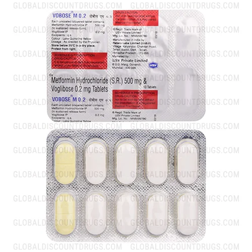 Buy Voglibose Metformin 0.2mg 500mg strip online