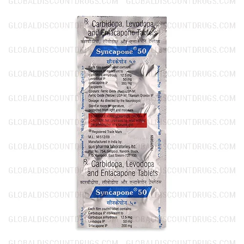 Buy Carbidopa–Levodopa–Entacapone-50-12.5-50-200mg-strip online