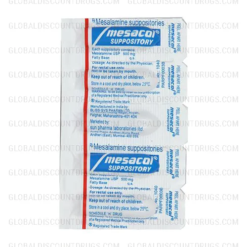 Buy Mesalamine Mesalazine 500mg Suppositories strip online