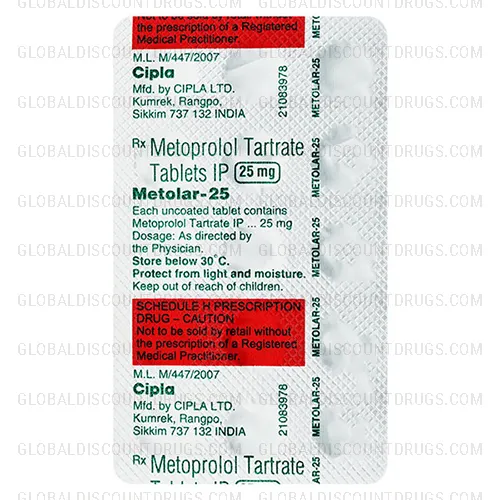 Buy Metoprolol 25mg strip online