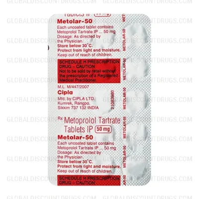 Buy Metoprolol 50mg strip online