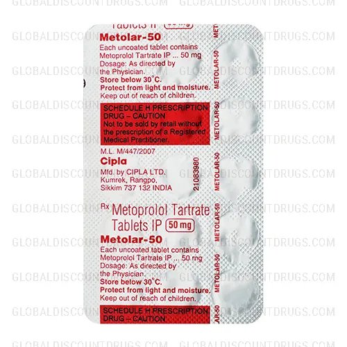 Buy Metoprolol 50mg strip online