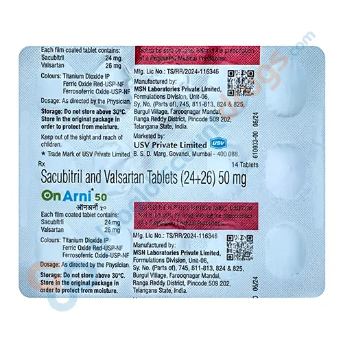 Onarni-50-mg-Tablet-14sSacubitril-Valsartan-24mg-26mg