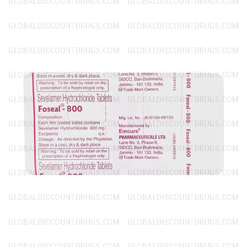 Sevelamer Hydrochloride 800mg strip