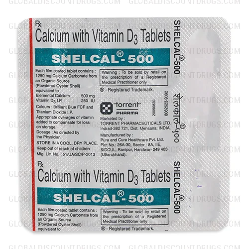 Buy Shelcal-500mg-Calcium-Vitmain-D3-strip online