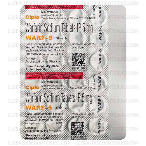 Buy Warfarin 5mg strip online