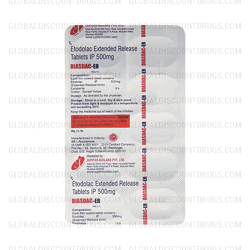 Buy Etodolac ER 500mg strip online
