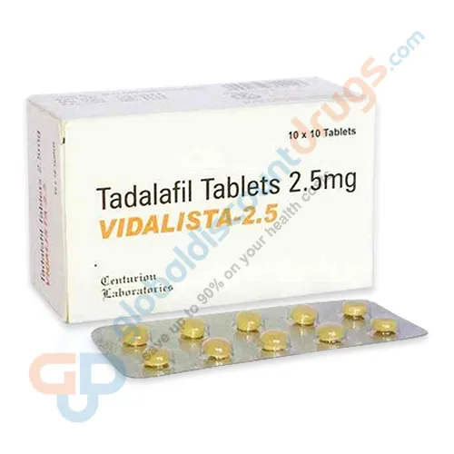 Buy Tadalafil 2.5mg Vidalista 2.5mg tablet online
