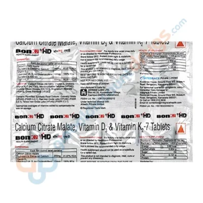 Buy Calcium Citrate 250mg-Vitamin D3 10mcg -Vitamin K2 50mcg tablets online