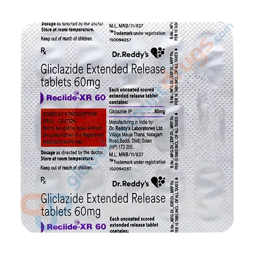 Buy Gliclazide 60mg XR tablets online