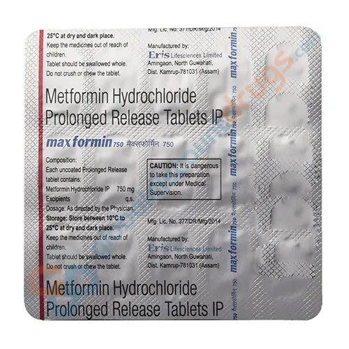 Buy Metformin PR 750mg tablets online