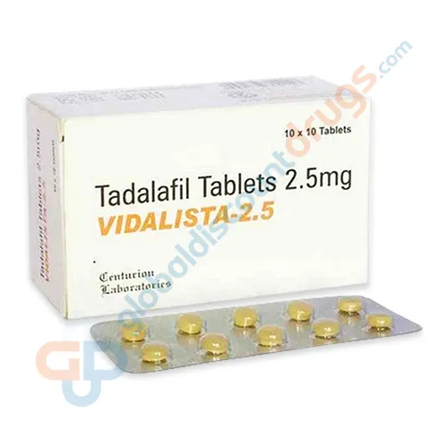 Buy Tadalafil 2.5mg Vidalista 2.5mg tablet online